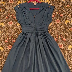 "Bar III" navy ruched dress